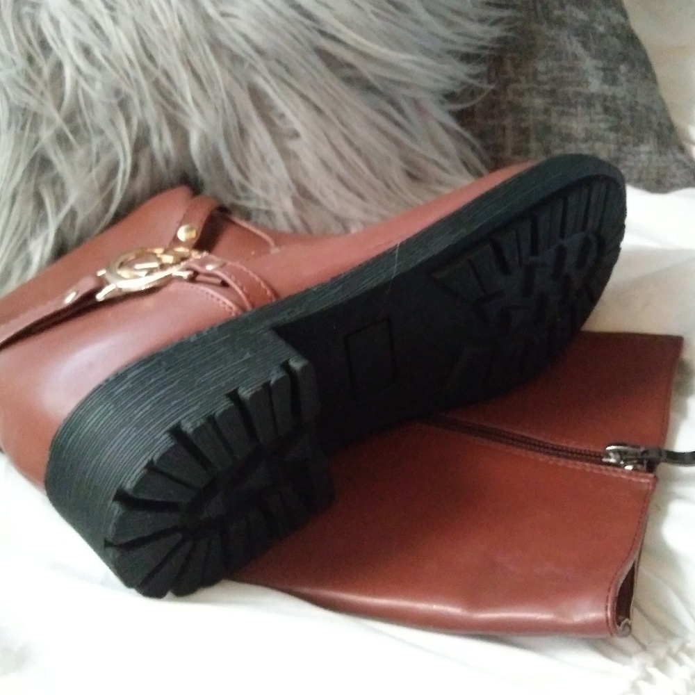 Michael Kors Womens Fulton Leather Brown Boots - Picture 6 of 7